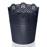 Hectarul - Ghiveci din plastic Lace, negru D 14 cm